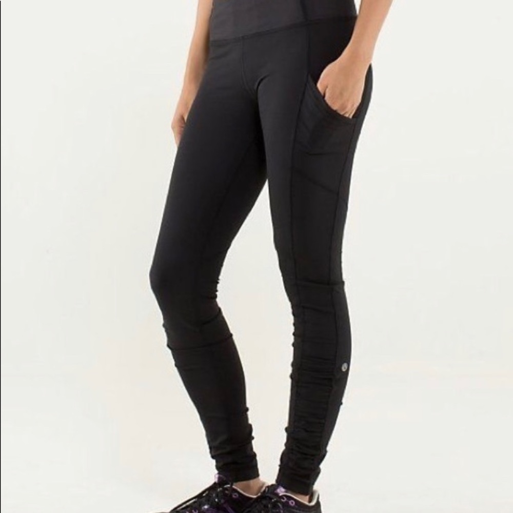 Lululemon Speed full length tights w ankle ruching